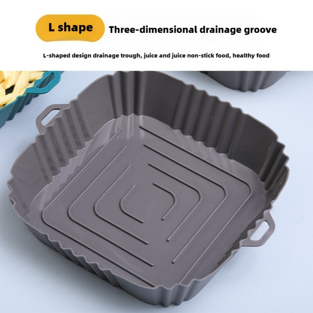 1. Set of 3 Air Fryer Silicone Baking Trays with Oil Spray Bottle
2. Air Fryer Tray for Household Use with Oil Spray Pot
3. Kitchen Cooking Oil Spray Pot and Can for Air Fryer