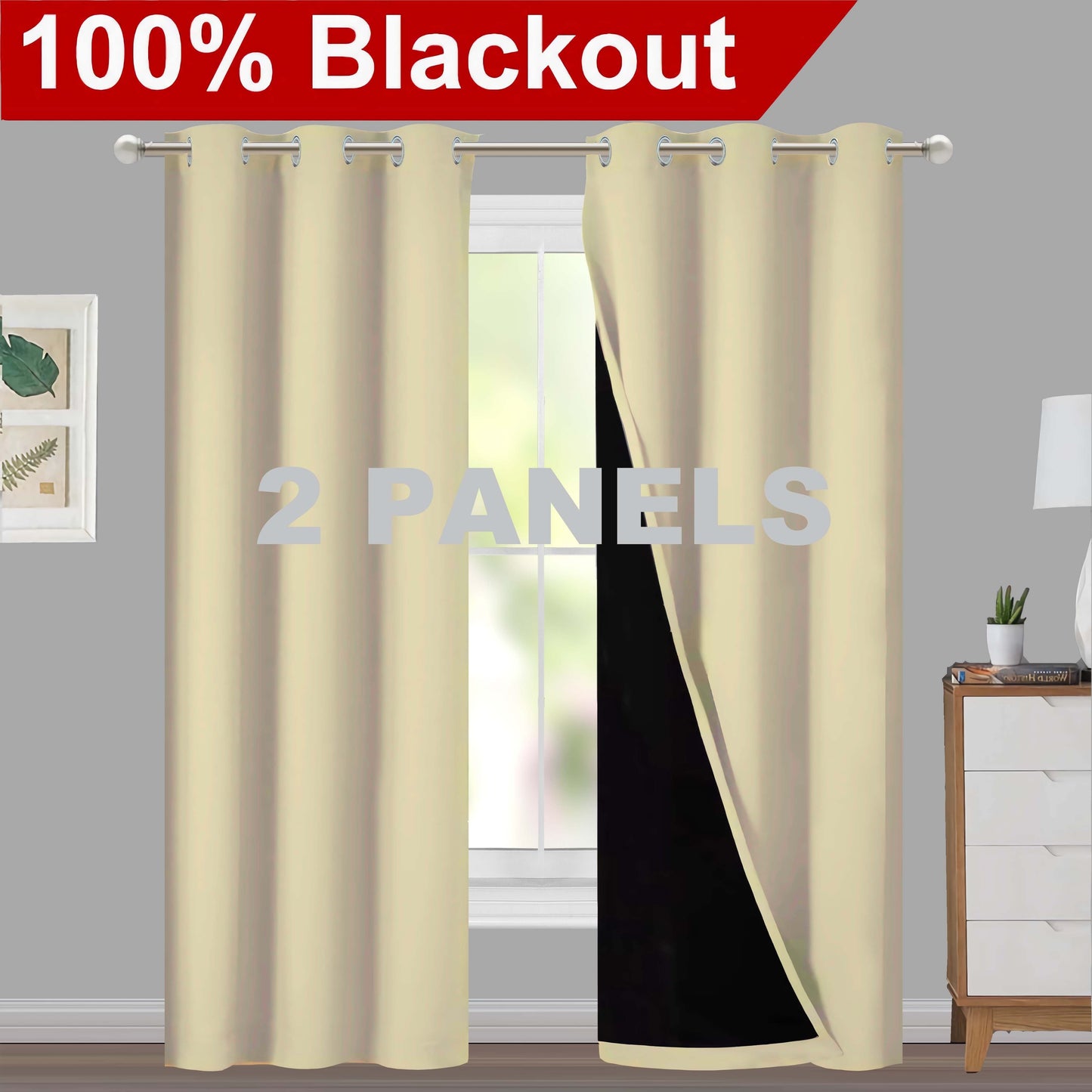 Versatile blackout curtains suitable for living rooms, bedrooms, kitchens, bathrooms, and home decor.