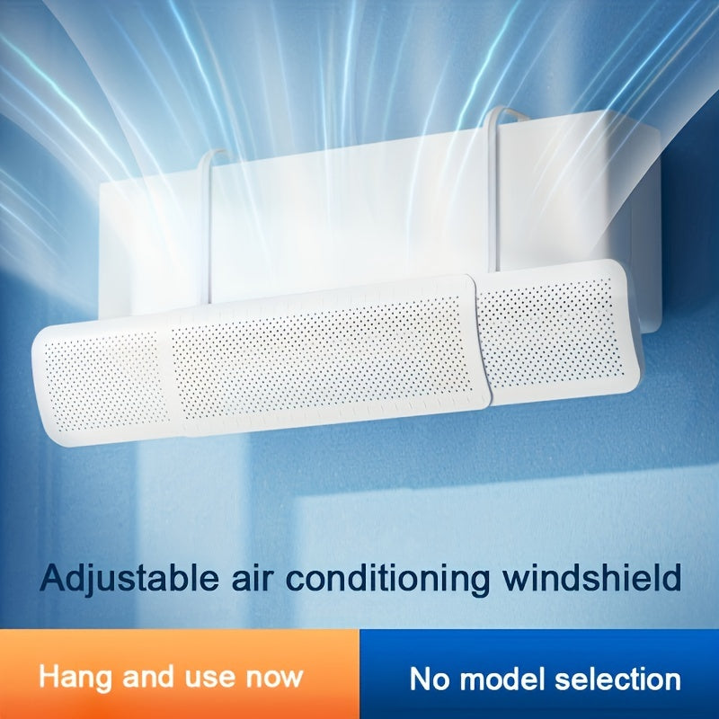 Simple to install windscreen deflector for air conditioner - no drilling required. Shields against direct airflow.