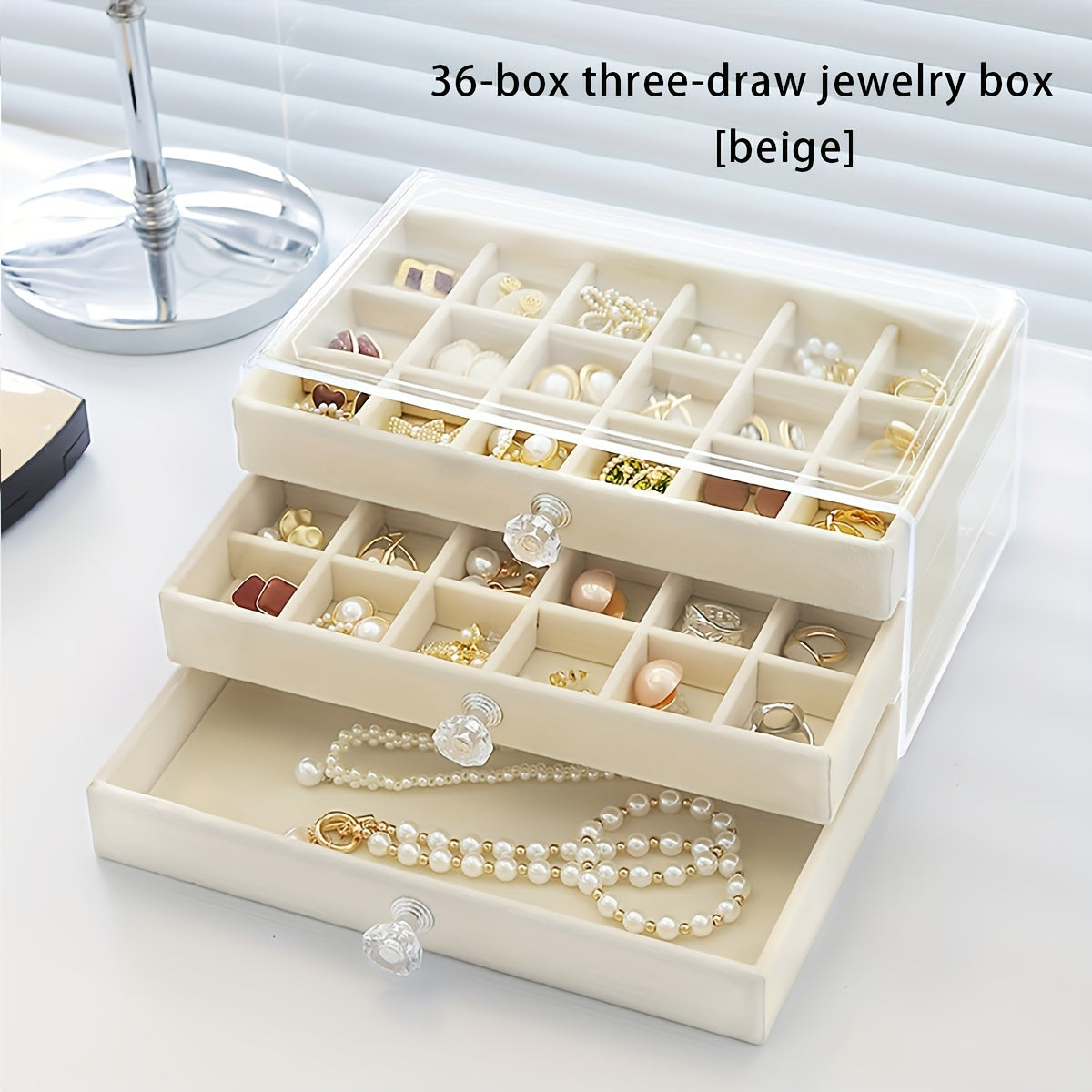 Transparent Acrylic Jewelry Box with Multiple Layers for Stud Earrings, Rings, Necklaces, and Bracelets. Features a Drawer for Additional Storage. Ideal for Keeping Jewelry Safe from Moisture in the Household or Dormitory. Perfect Gift for Christmas