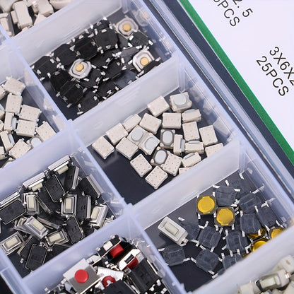 250 pieces of 10 types of Tactile Push Button Switches