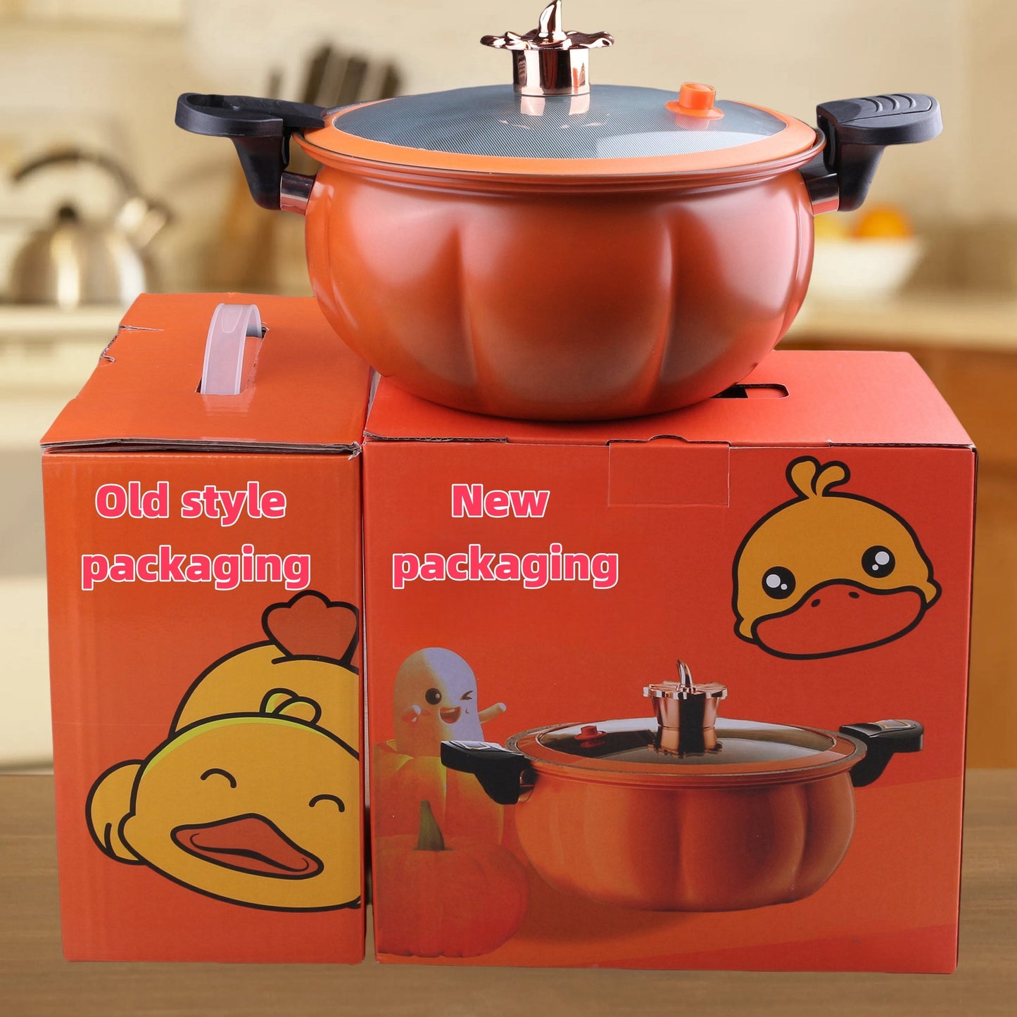 1-piece Pumpkin shaped multifunctional pot that can be used as a wok, soup pot, and frying pan.