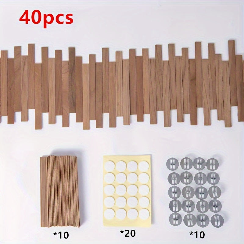 40pcs Wooden Candle Wicks: 12.95 X 1.27 cm, Smokeless, DIY Candle Making