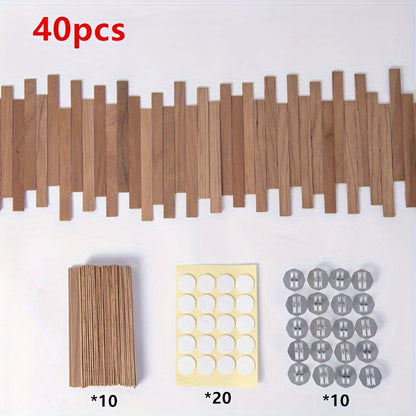 40 шт. деревянные фитили для свечей: 12,95 x 1,27 см, бездымные, для самостоятельного изготовления свечей