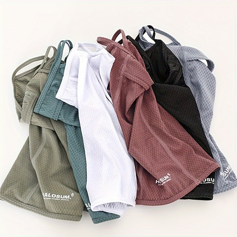 Stay stylish and protected with the HALOSUM Sporty Polyester Face Scarf. This breathable, elastic neck gaiter with ear loops is perfect for weekend casual wear. Designed for both men and women, this sun-proof face cover in a solid color is ideal for