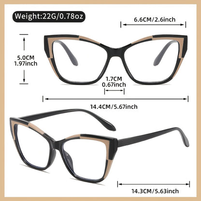 OYALIE Women's Fashion Cat Eye Reading Glasses with Clear Vintage Lens, available in +1.0 to +4.0 Prescription, with PC Frame and Metal Hinges.