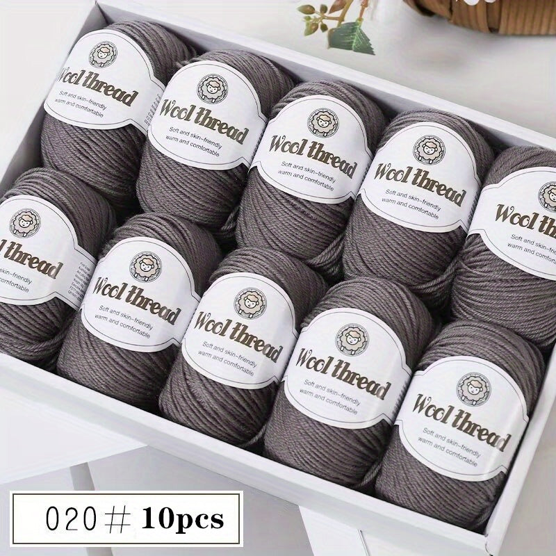 10pcs of Australian Wool Yarn [Approx. 500G/10 Balls Per Pack], Ideal for Crocheting Sweaters, Coats, Vests, Scarves, Hats, and DIY Knitwear, Soft, Warm, and Easy to Knit.