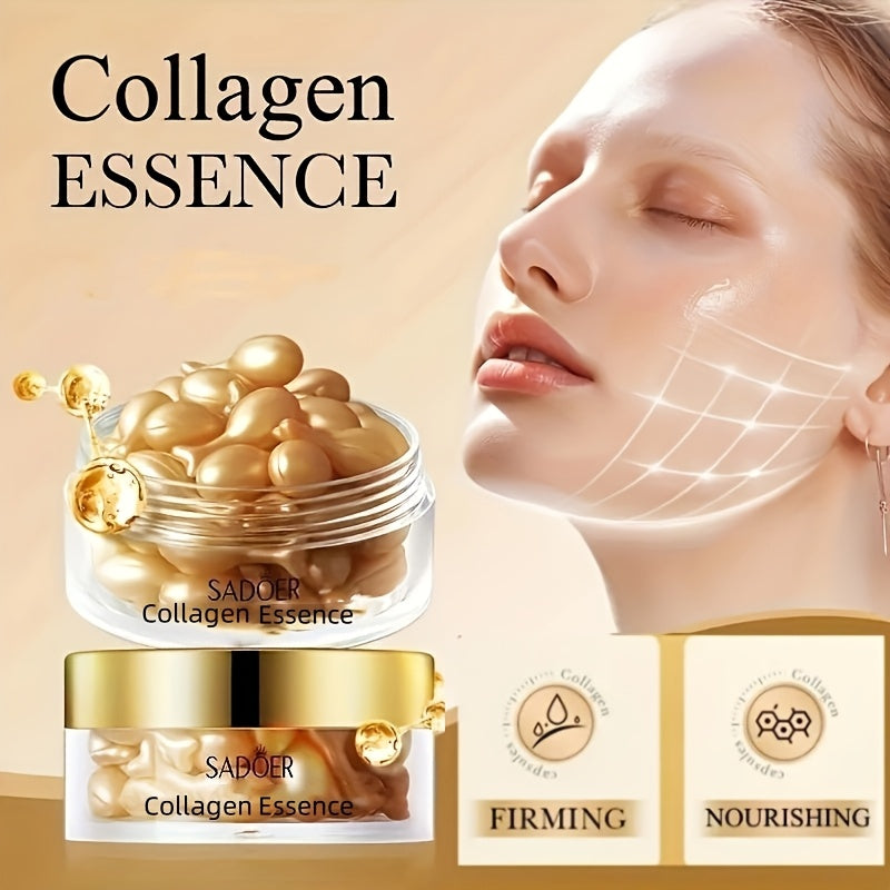 SADOER Collagen Capsules: Hypoallergenic moisturizing essence for all skin types with active collagen for men and women.