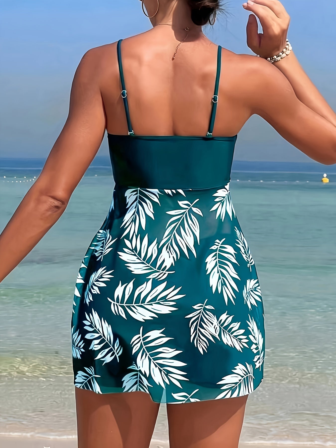 Tropical Print Tankini Swimsuit