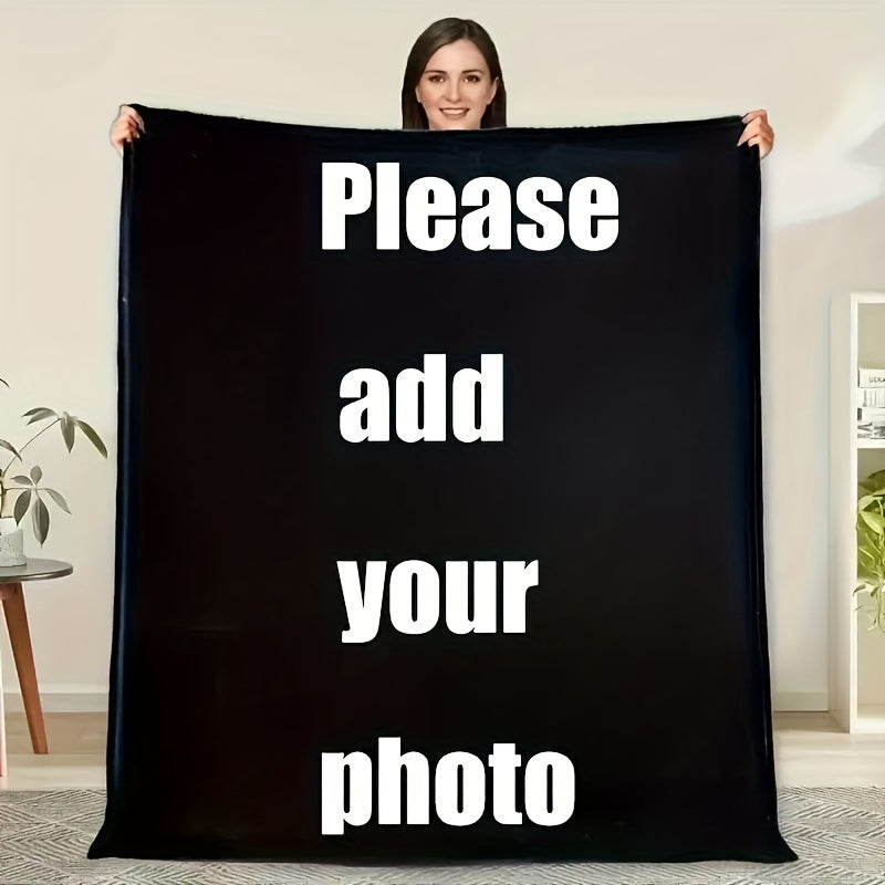 Personalize your space with a custom photo throw blanket featuring a contemporary design. This all-season blanket is made from durable polyester that is machine washable for easy care. The digital print is anti-allergen and can be used for multiple