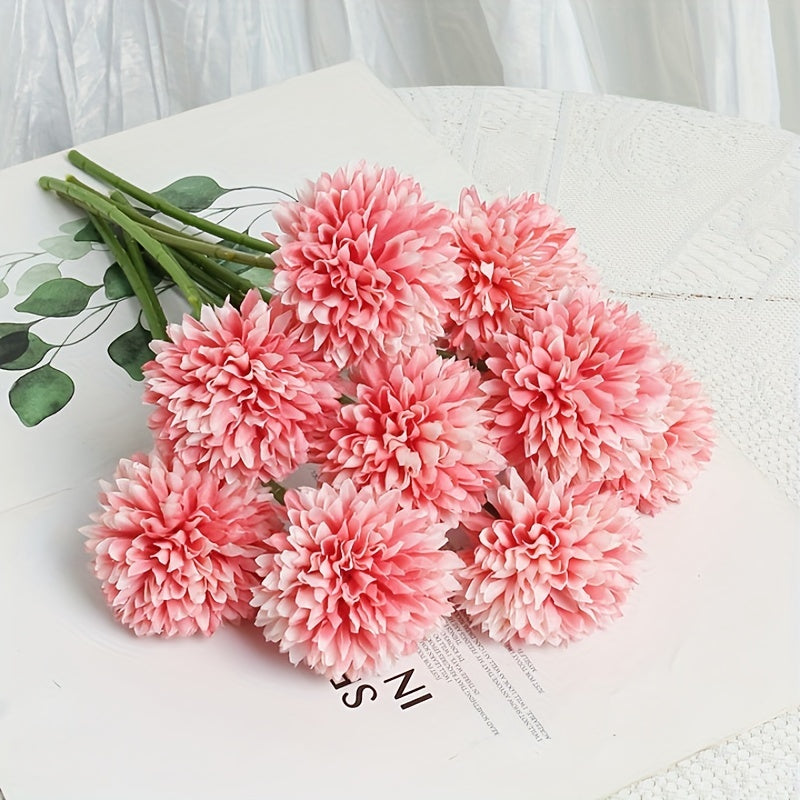 5 artificial chrysanthemum and dandelion flowers for DIY wedding decor.