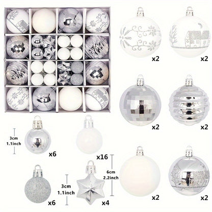 44 Christmas ball ornaments for decorating Christmas trees at home parties, weddings, and as holiday gifts.