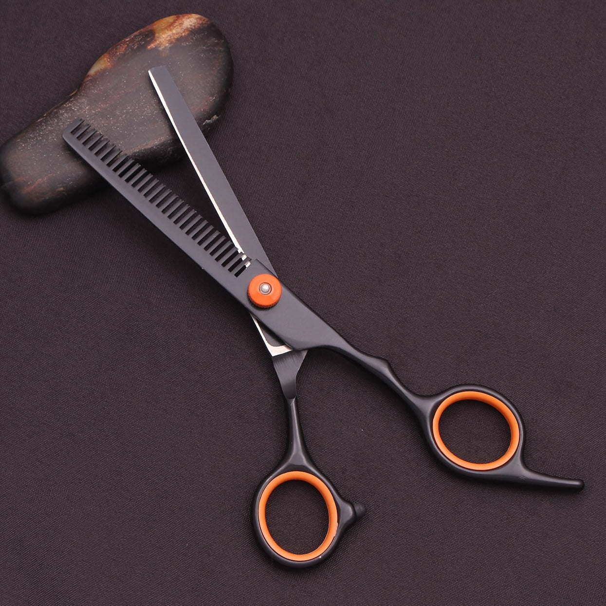 6-inch hair cutting scissors set with a variety of styling tools including thinning scissors, shaver comb, double-sided comb, and apple comb.