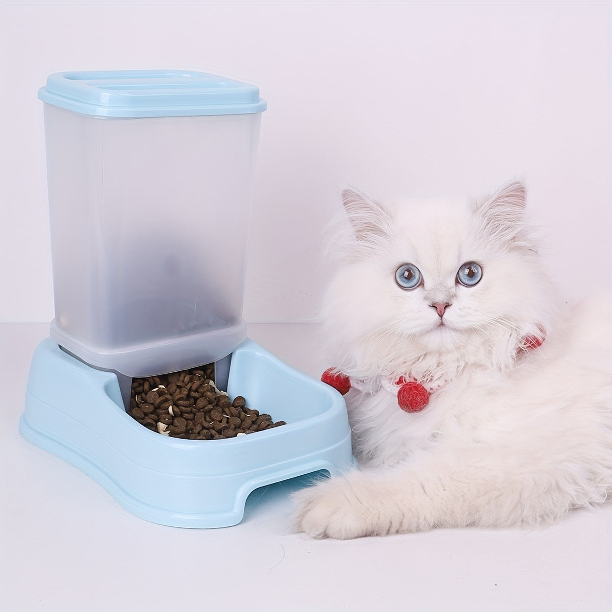 Super Large Capacity Automatic Pet Feeder - Non-Electric, Ideal for Cats & Dogs Indoor Use.