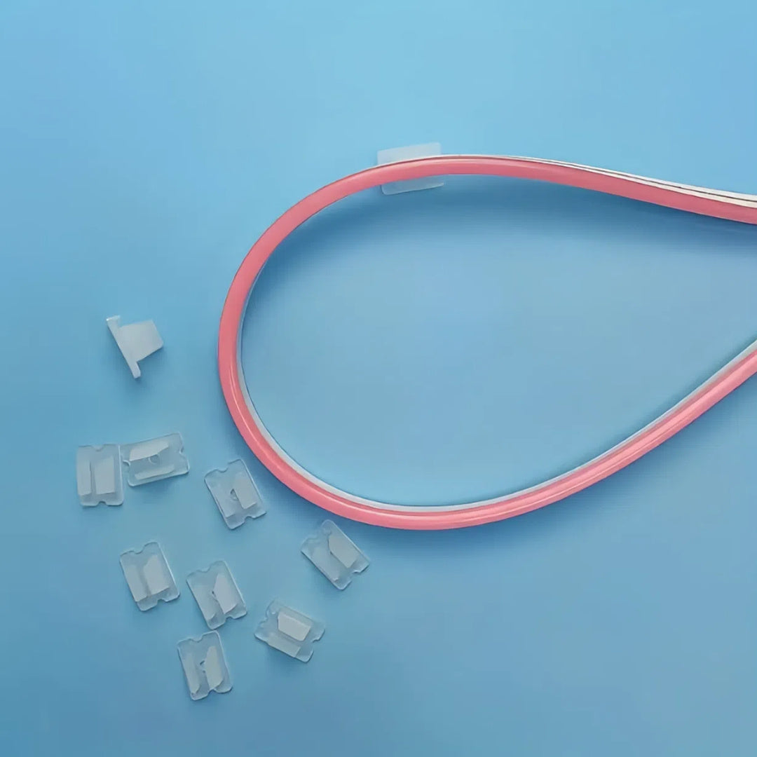 10/20/45pcs of 6mm LED strip fixing clips for securing neon strips, made of plastic.