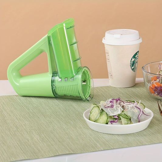 Convenient Electric Handheld Vegetable Chopper and Slicer - Stainless Steel Blades, USB Rechargeable, ABS Body - Comes with Potato Slicer, French Fry Cutter, and Salad Maker Functions