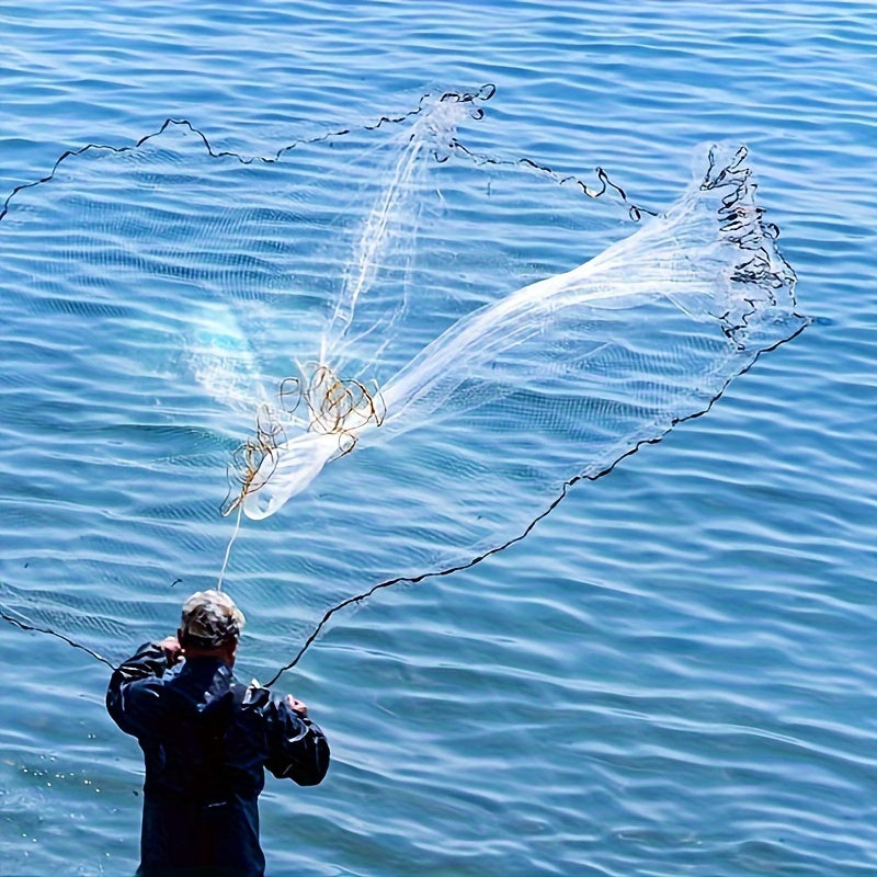 Durable white nylon blend cast net ideal for all fish species.