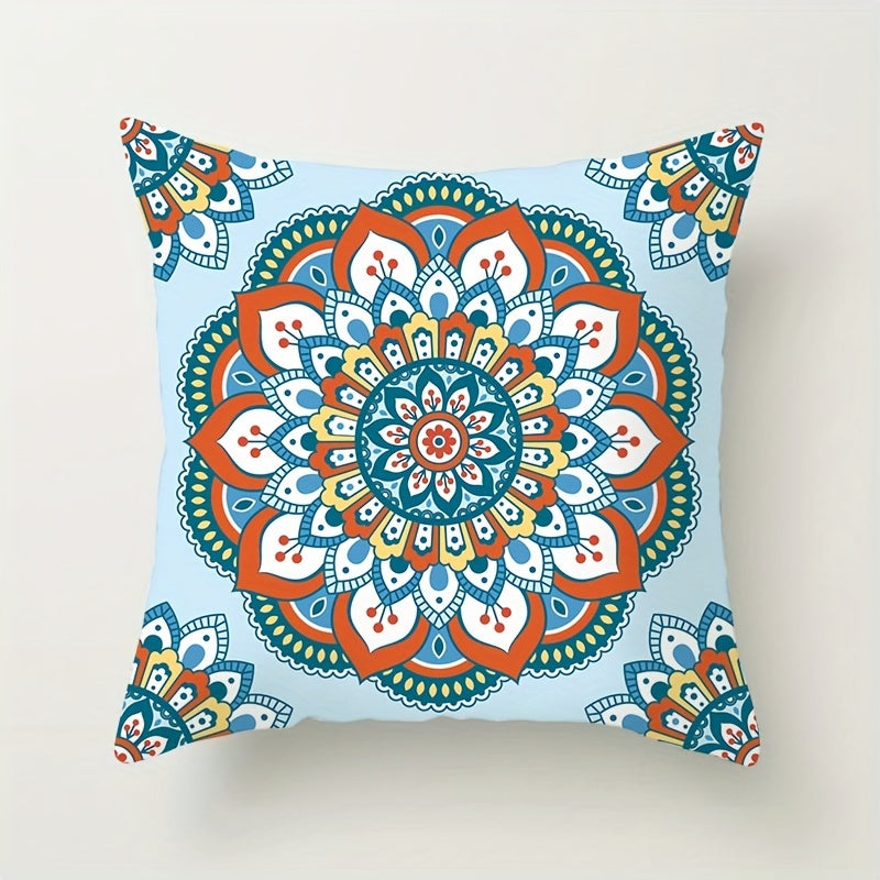 Bohemian Ethnic Style Pillowcases, featuring a vibrant Boho Mandala pattern. Add a touch of bohemian flair to your living room, bedroom, or sofa with these throw pillow covers. Each measures 43.99 X 43.99 cm and does not include a pillow insert. Great