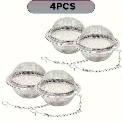 Set of 2/4/6 durable stainless steel mesh tea infusers, each measuring 5.33 cm. Perfect for steeping tea, herbs, spices, or separating seasonings in soups. Ideal for boiling, stewing, and hot pot cooking.