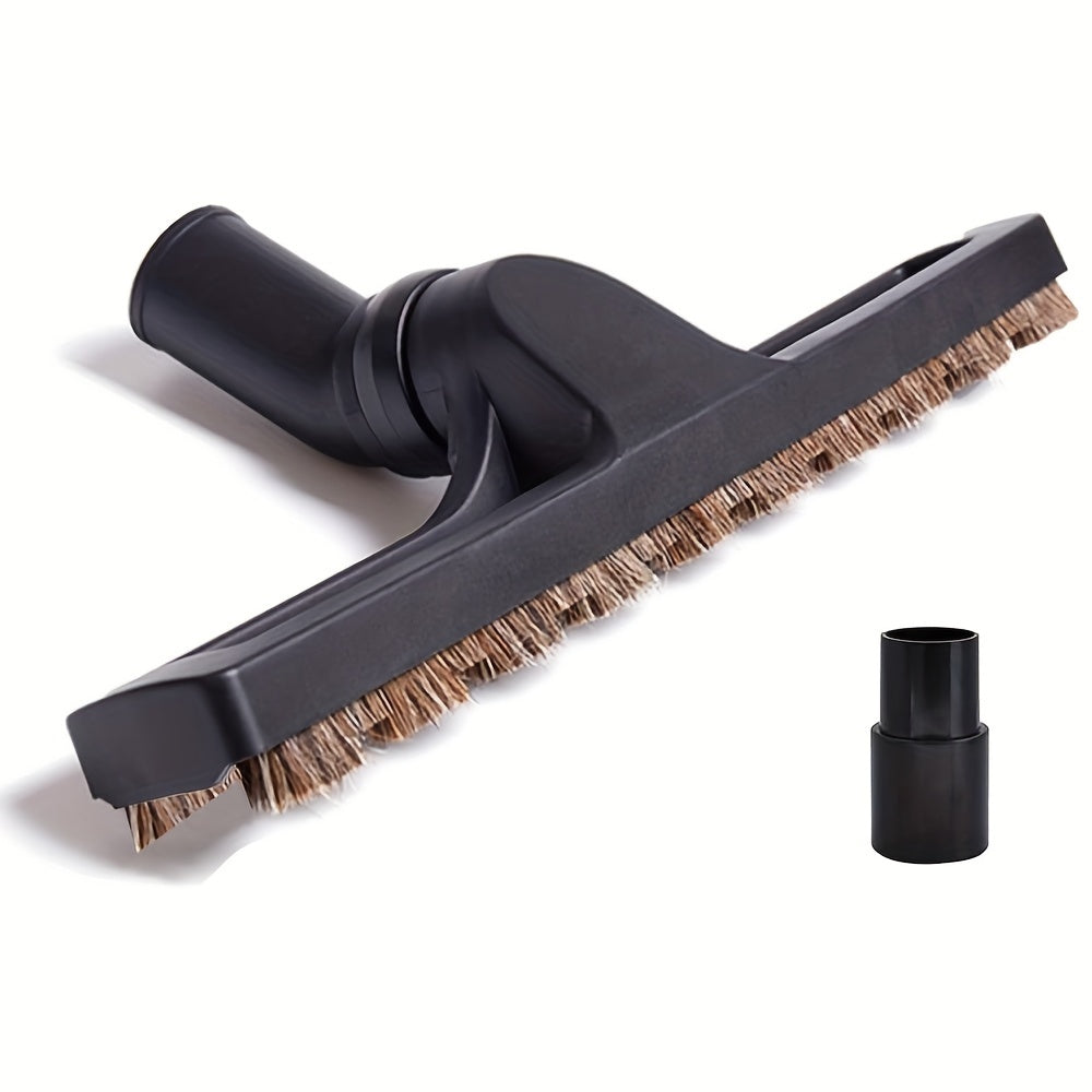 Ideal for hardwood floors and leather furniture, this universal vacuum floor brush attachment comes with 2 pieces and features horsehair bristles for gentle cleaning. The 360° swivel head allows for easy maneuvering, and it includes a 32mm to 35mm