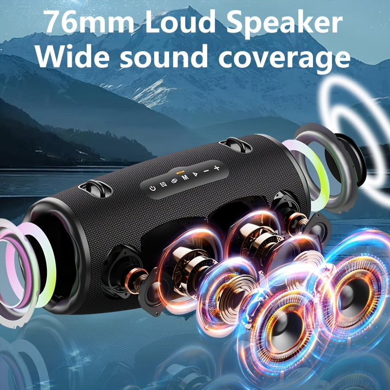 2024 Zealot 80W Outdoor Portable Subwoofer Speaker with Shoulder Belt, HiFi Sound, Dual Pairing, 16000mAh Battery, 24-Hour Playtime, Charging Cable. Compatible with Mobile Devices. Ideal