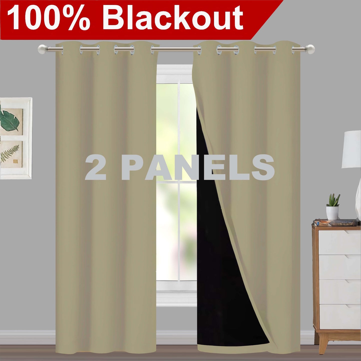 Versatile blackout curtains suitable for living rooms, bedrooms, kitchens, bathrooms, and home decor.