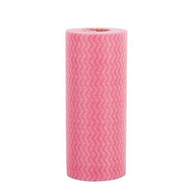 1 roll containing 50pcs of oil-free washable non-woven cloth, disposable dish towels. These versatile towels are perfect for use in the kitchen, living room, bathroom, toilet, and more. Perfect for those looking for a convenient cleaning solution.