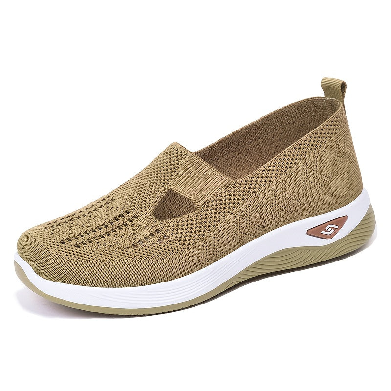 Women's Slip-On Sneakers - Breathable Fabric, Rubber Sole, Low-Top, All-Season Shoes