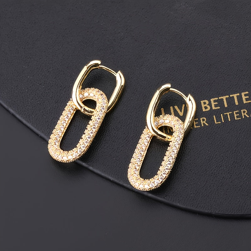 Drop earrings with chain design and rhinestone inlay, perfect for daily outfits and parties, as well as casual dating decor for women.