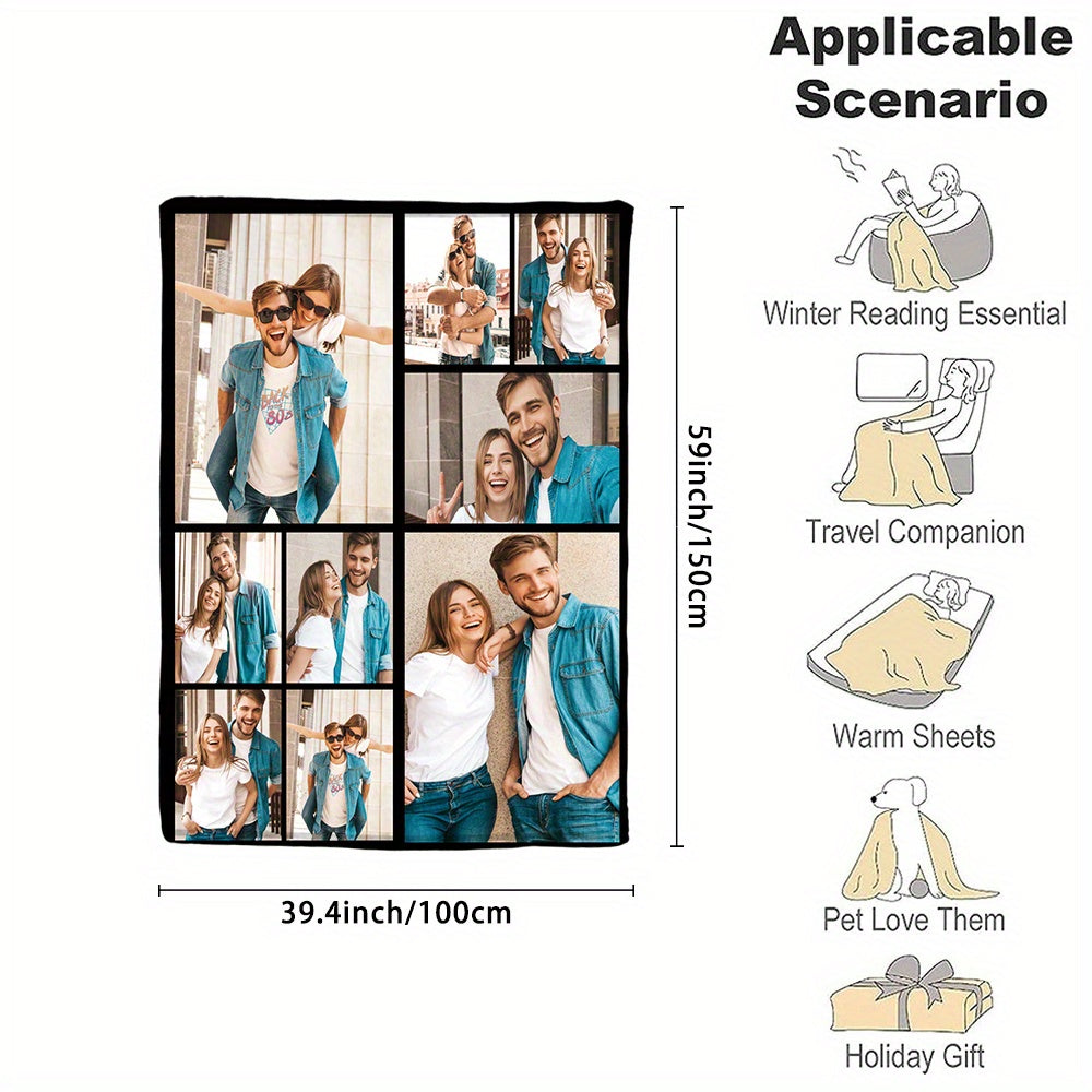 Настройте уютное фланелевое плед для вашей любимой пары с особым фотодизайном. Это мягкое и теплое одеяло идеально подходит для уютного времяпрепровождения на диване, кровати или даже для походов. Это продуманный и персонализированный подарок для