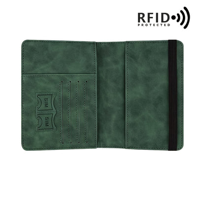 RFID Passport Holder, thin retro PU wallet for travel documents