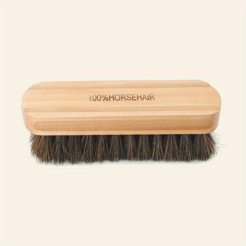 1 Horse Hair Shoe Brush for Shoe Cleaning and Leather Polishing, Soft Non-scratch Oil Brush for Suede Boots and Shoes Maintenance, Polishing Tool and Cleaning Supply - Back to School Essential