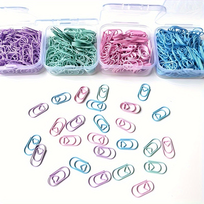 100 mini love paper clips in 4-colors, packed in opp bag