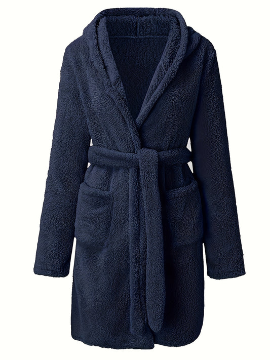 Men's warm robe with fleece lining - cozy, thick, and comfortable. Perfect for fall/winter. Machine washable.