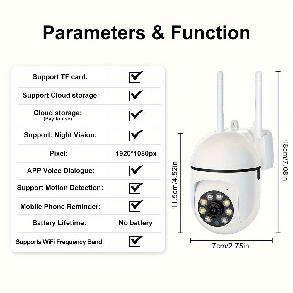 Get two WJG high-definition 1080P WiFi security cameras with wireless capabilities, night vision, two-way audio, pan/tilt/zoom, and motion tracking. Ideal for monitoring indoors or outdoors, perfect for keeping an eye on youngsters and pets.