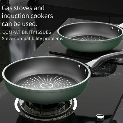 Multi-functional non-stick frying pan for oil & smoke-free cooking on induction & gas stoves.