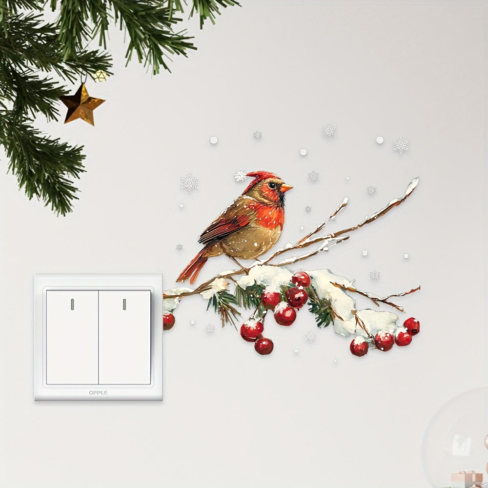 Snowman, birds, and snowflake window clings for Christmas decoration in homes and schools. Made of self-adhesive plastic, these glass stickers also work as outdoor Christmas decorations to add a festive touch to your surroundings.