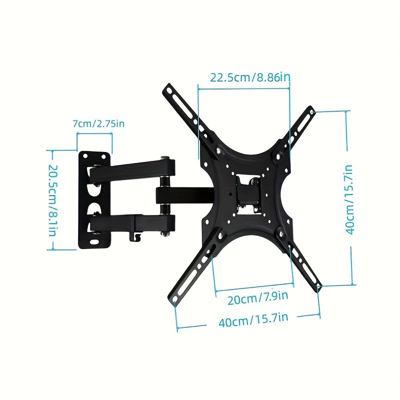 Adjustable TV & Monitor Wall Mount Bracket with Full Motion Articulating Arms for Swivel, Tilt & Extension - Compatible with 32-55 inch LED LCD Flat Curved Screens, Holds up to 44 lbs, Easy Installation with No Power Required.