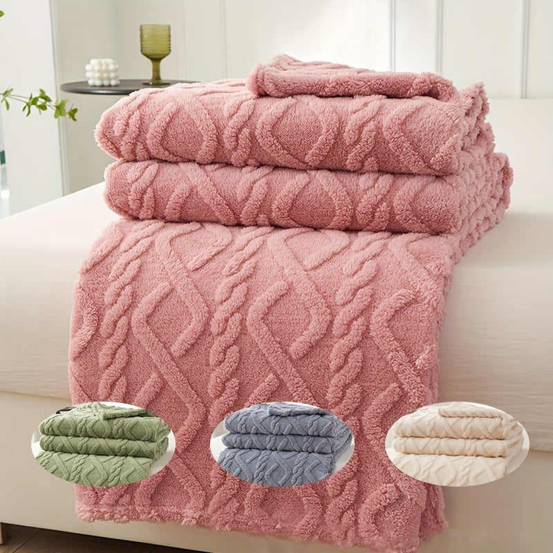 Soft and comfortable 3D fashionable design lamb fleece blanket, thick and warm for coziness. This plush air conditioning blanket can be used as a flannel throw for extra warmth. Perfect for bed, couch, or travel, it makes a great Christmas present.