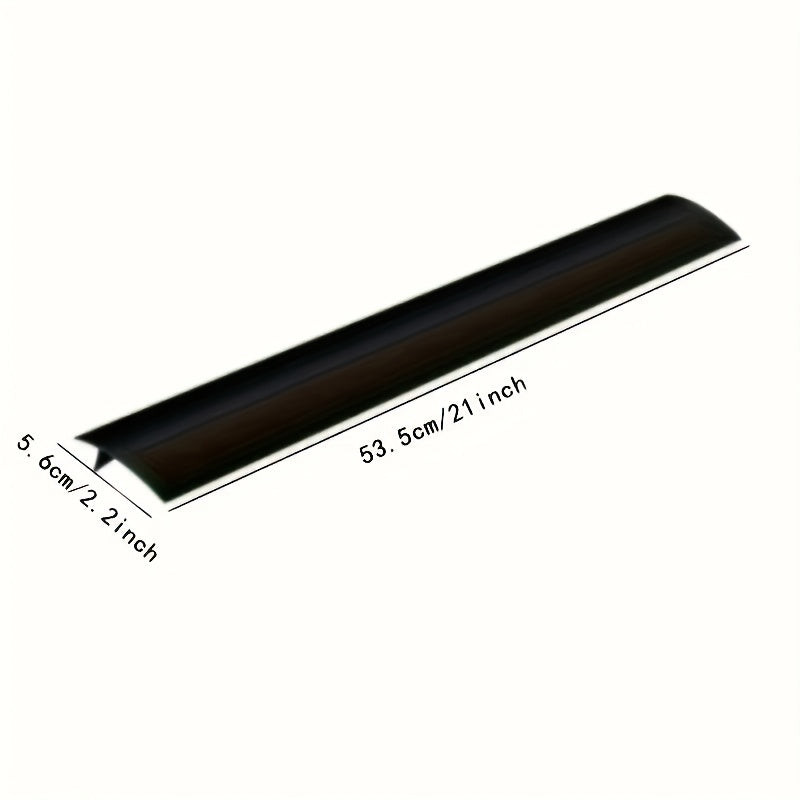 Two pieces of heat-resistant silicone stove and counter gap covers that are easy to install kitchen accessories for sealing between stovetop and cabinets. These mess-free edge detailing stove gap covers feature a smooth surface design and are stove top