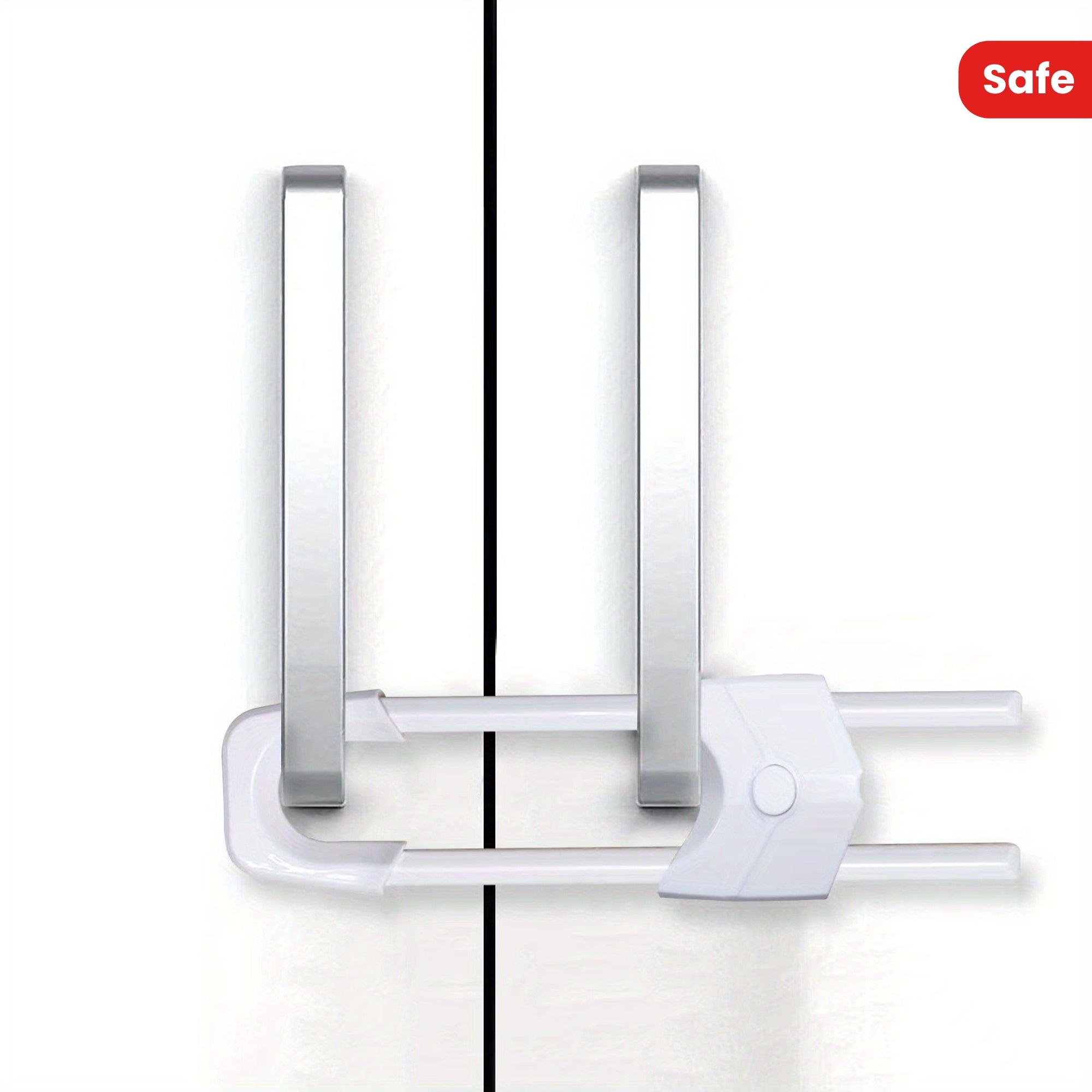 Get 2 PCS Safety Sliding Cabinet Locks: Versatile U-Shaped Locks for Wardrobes, Kitchens, Bathrooms, Drawers, Refrigerators, and Cabinet Door Handles - Ideal for Christmas, Halloween, and Thanksgiving Presents.