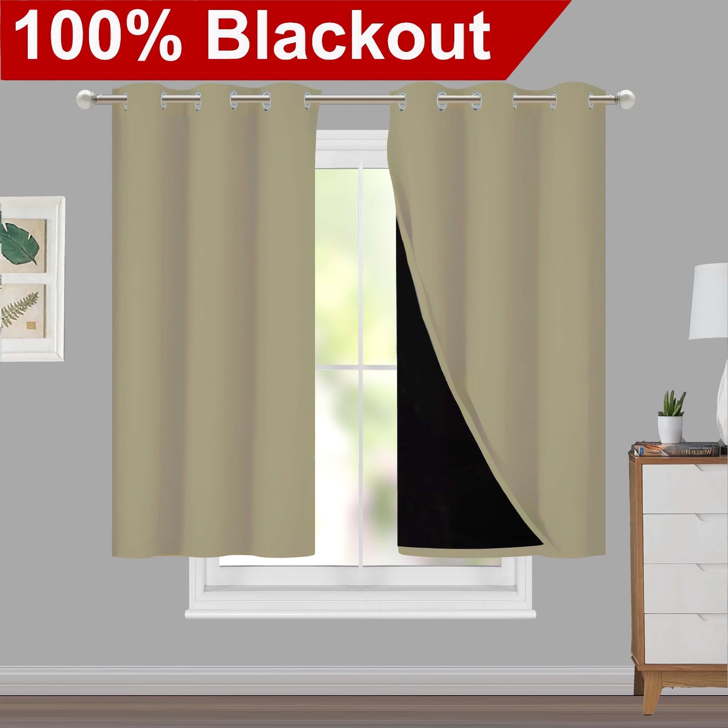 Versatile blackout curtains suitable for living rooms, bedrooms, kitchens, bathrooms, and home decor.