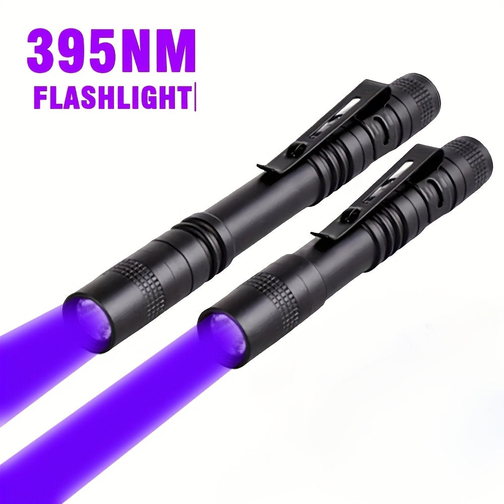 395nm UV flashlight with LED Ultraviolet black light pen for various uses such as invisible ink detection, money and scorpion detection, leak and pet urine inspection. Portable handheld