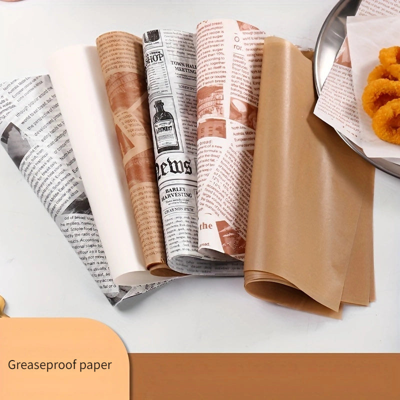 100 pieces of square paper doilies, greaseproof and oil-absorbing sheets for the kitchen. These disposable food-safe baking liners are machine-made fryer liners.