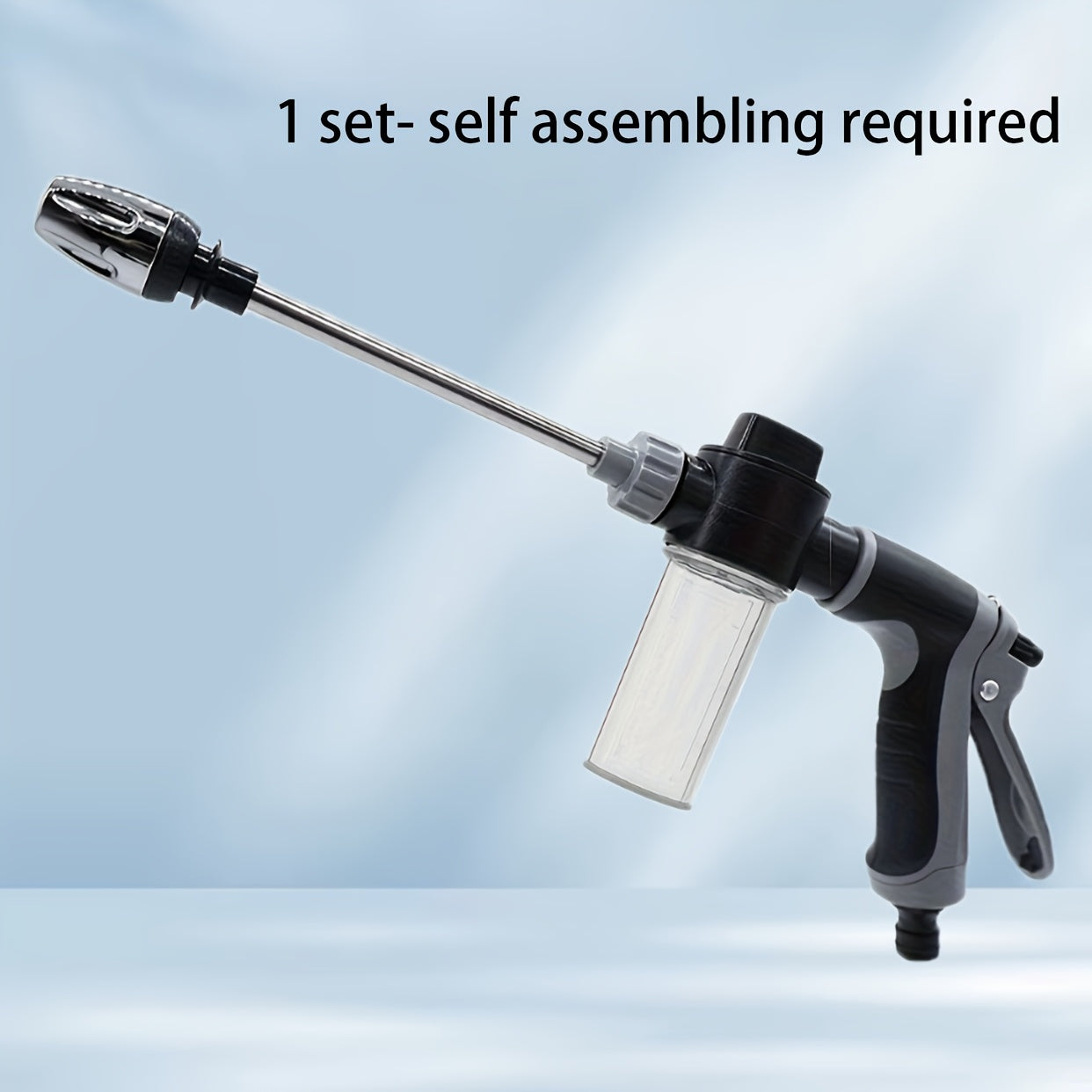 High-pressure car wash water gun with adjustable spray rod and copper-plated tip.