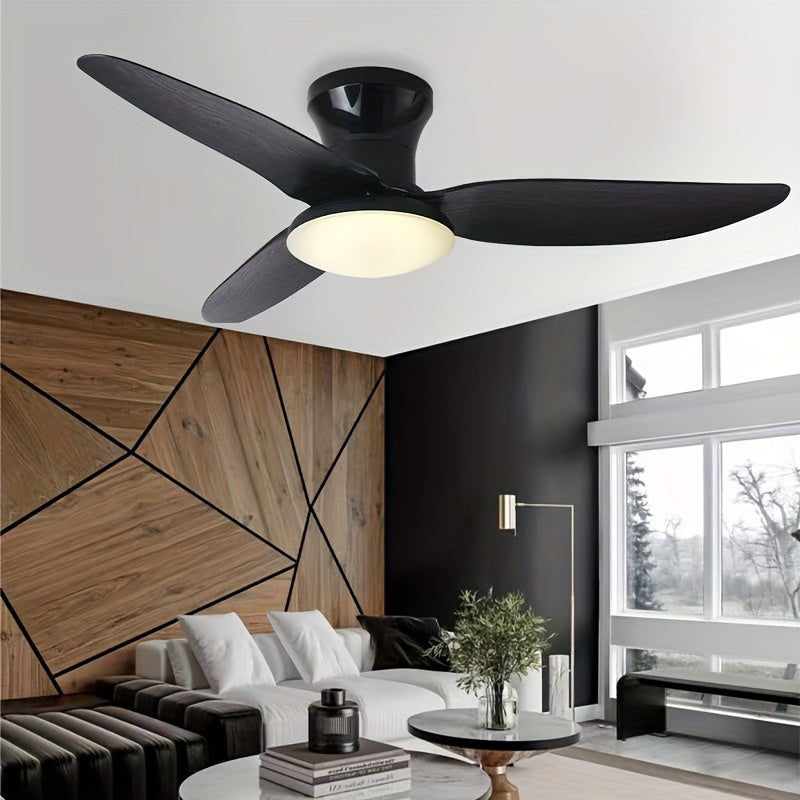 1pc of Modern Ceiling Fan with Lights, LED, dimmable, suitable for various rooms.