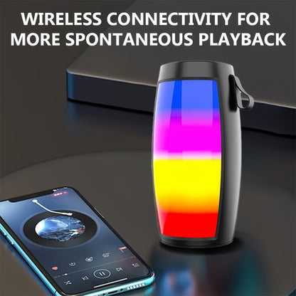 Portable wireless speaker with LED lights, USB rechargeable, TF card support for outdoor and car audio. Great gift idea.