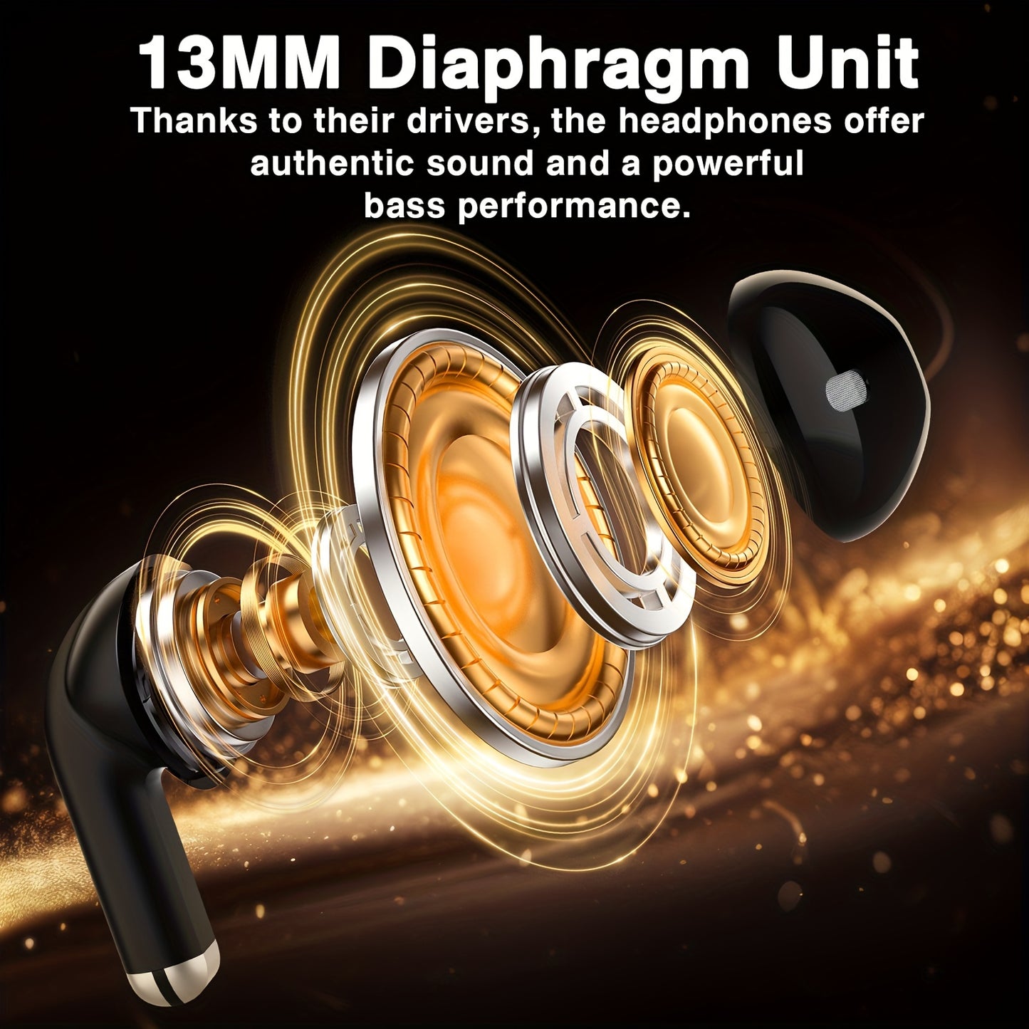 Wireless earphones with dual mic for noise reduction, fast pairing, and long standby time.