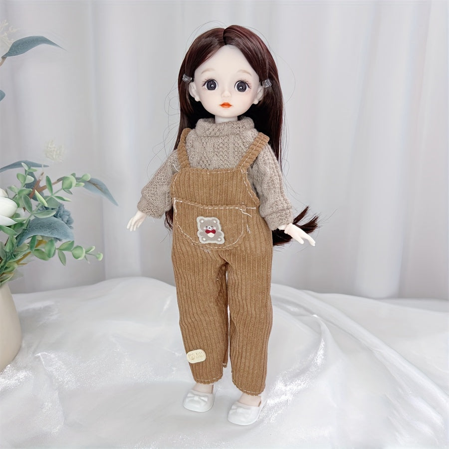 30.48 cm fashion doll with 1/6 BJD ball jointed body in DIY anime and movie themed princess style. Made of PE material. Perfect gift for kids.