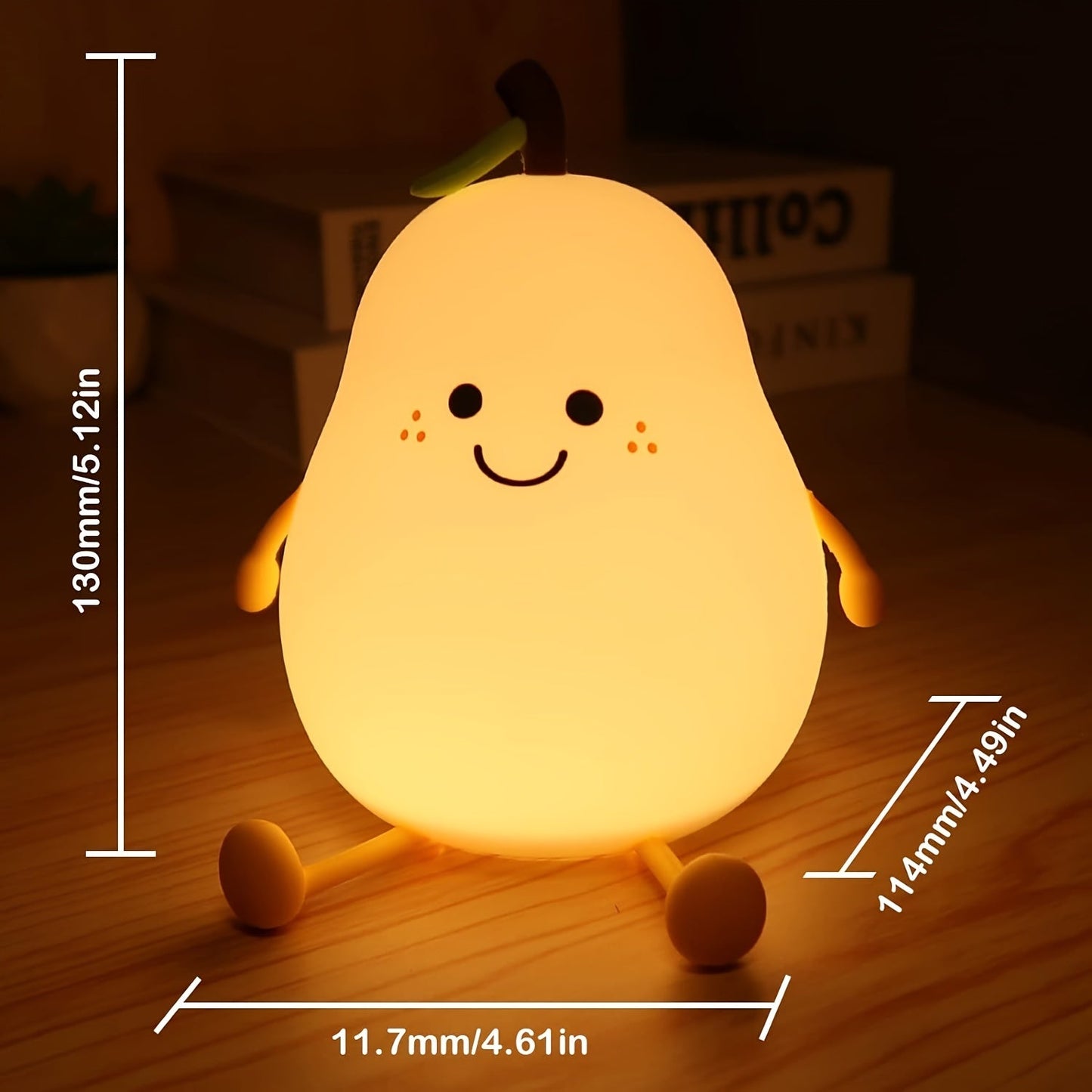 YETHKE Beautiful Pear-Shaped LED Night Light featuring Multiple Color Modes - Ideal for Adding a Touch of Style to Nurseries and Bedrooms.